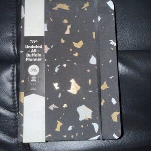 Undated A5 Buffalo Planner - Black with Gold & White Terrazzo
